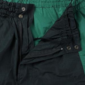 kolor BEACON PUCKERING SHORTS ショートパンツ ハーフ イージー バイカラー 3 L 黒 ブラック 緑 グリーン