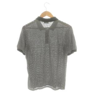 SAINT LAURENT PARIS バイエディスリマン HediSlimane ボーダーポロシャツ カットソー 半袖 M 黒 ブラック 白