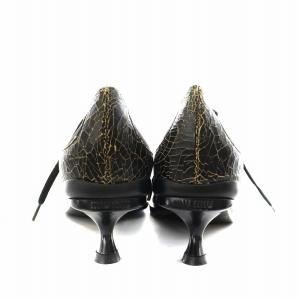 miumiu パンプス ポインテッドトゥ レースアップ ヒール 36 黒 ブラック