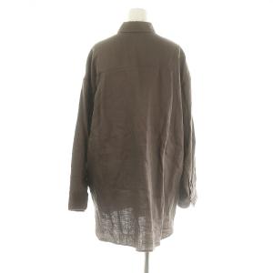 Deuxieme Classe shirt JK  リネンシャツ チュニック 長袖 茶 ブラウン