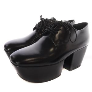 レザー プラットフォーム シューズ 36 ブラック