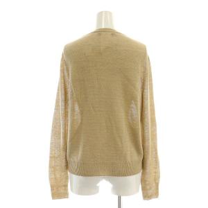 MAX MARA WEEKEND LINE リネンクルーネックニット セーター 長袖 S ベージュ /HK OS