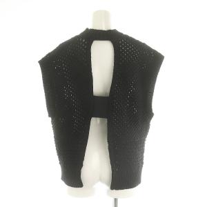 ADORE 24SS ミックスパターンニット セーター ノースリーブ ボトルネック 38 黒 ブラック /DO OS