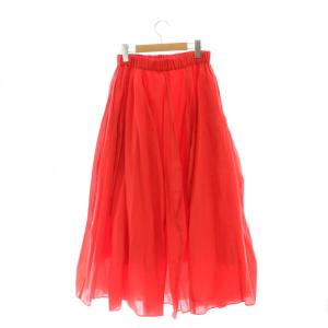 ADORE 24SS ナイロンコットンタフタスカート ロング フレア 38 M 赤 レッド