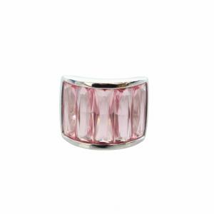SWAROVSKI リング 指輪 ビジュー ストーン 17号 シルバーカラー ピンク