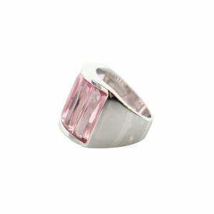 SWAROVSKI リング 指輪 ビジュー ストーン 17号 シルバーカラー ピンク