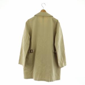 BURBERRY LONDON コットン ステンカラーハーフコート 裏地チェック ベージュ