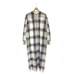 SUPER LIGHT WOOL CHECK MAX ONE PIECE ワンピース シャツワンピ 長袖 マキシ丈 ロング