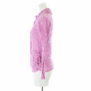 me ISSEY MIYAKE シワ加工 リボン シャツ 長袖 ハイネック ピンク
