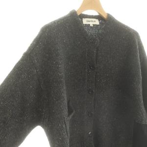 ENFOLD 22AW ASYMMETRY-HEM LAYERED CARDIGAN カーディガン 長袖 ニット クルーネック ウール 38