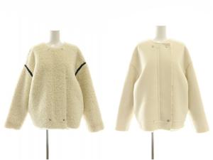 22AW フェイクプードルファーショートブルゾン ジャケット アウター 2 M オフホワイト /KO OS