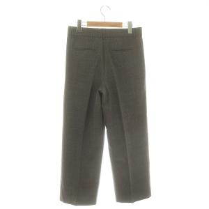 L'Appartement 22AW CHECK SLACKS スラックスパンツ ジッパーフライ チェック ウール 34 ダークブラウン
