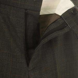 L'Appartement 22AW CHECK SLACKS スラックスパンツ ジッパーフライ チェック ウール 34 ダークブラウン