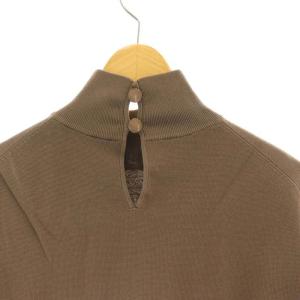 ADORE ドライストレッチハイネックニットプルオーバー カットソー 長袖 ベルスリーブ 38 ブラウン