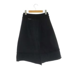 DIESEL ウエストゴム スウェットスカート ロング丈 ひざ丈 コットン S 黒 ブラック