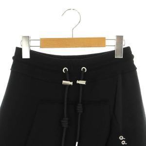 DIESEL ウエストゴム スウェットスカート ロング丈 ひざ丈 コットン S 黒 ブラック