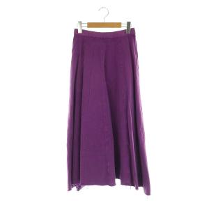 22AW フレア切替マキシスカート ロング丈 デニム コットン混 36 S 紫 パープル