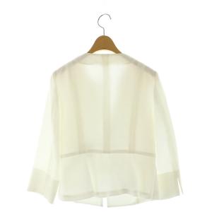 ANAYI ノーカラージャケット 七分袖 36 白 ホワイト