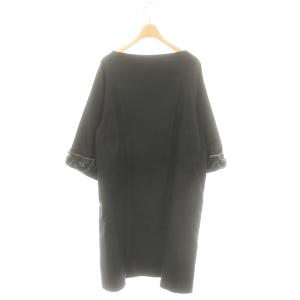 petite robe noire ワンピース 七分袖 ミモレ ロング シルク 黒 ブラック