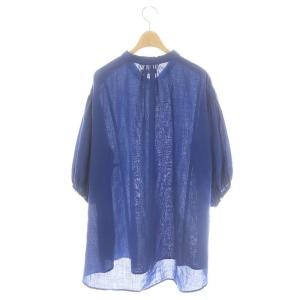 ikkuna / suzuki takayuki チュニックシャツ ブラウス 長袖 九分袖 前開き 1 青 ブルー