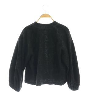 Tao AD2006 フラワージャガード ショート ノーカラー ジャケット 九分袖 M 黒 ブラック