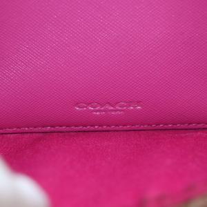 COACH シグネチャー ショルダーバッグ レザー PVC ピンク 茶 ブラウン F52175