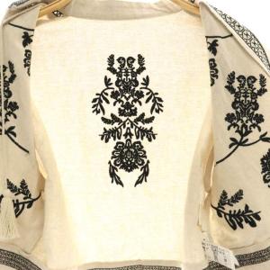 Ameri VINTAGE 23SS MEDI VINTAGE FLOWER EMBROIDERY SHIRT F ベージュ