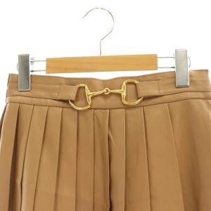 Diagram GRACE CONTINENTAL ヴィーガンレザースカート ロング ミモレ丈 プリーツ フェイクレザー 36 ベージュ