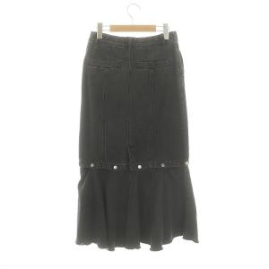 Grace Class 23AW デニムマーメイドスカート ロング カットオフ 36 黒 ブラック