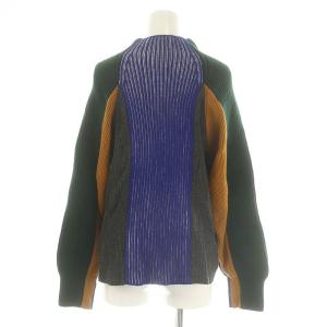ENFOLD マルチカラーリブニット セーター 長袖 ボトルネック 配色 38 グレー マルチカラー