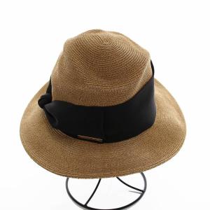 Athena New York ラフィアハット 麦わら帽子 つば広 リボン ベージュ 黒 /YM OF