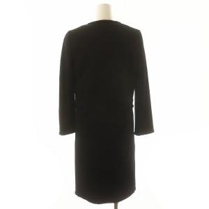 Theory セットアップ 2点セット ノーカラージャケット ワンピース ロング ミモレ丈 半袖 0 黒 ブラック
