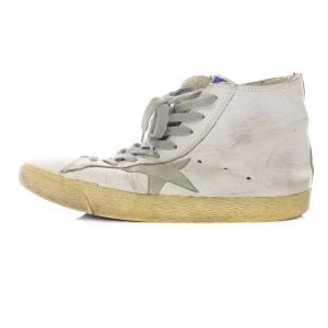 SUPERSTAR ダメージ加工 レザー スニーカー ハイカット 39 25.5cm 白 ホワイト /SR28