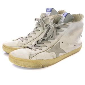 GOLDEN GOOSE SUPERSTAR ダメージ加工 レザー スニーカー ハイカット 39 25.5cm 白 ホワイト /SR28