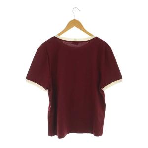 CELINE by Hedi Slimane 23AW ロゴプリント リンガー Tシャツ M ボルドー