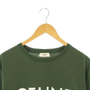 CELINE by Hedi Slimane 22SS ロゴプリント Tシャツ XS グリーン