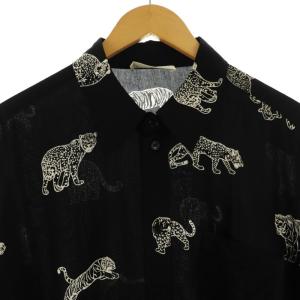 CELINE by Hedi Slimane 22SS オーバー シャツ フィーライン プリント 37 ブラック