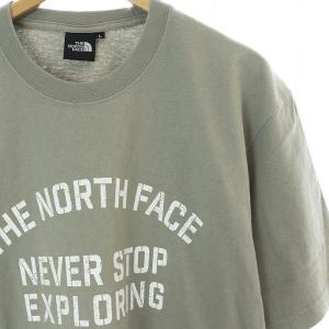 THE NORTH FACE S/S Ozone Dyed Letterd Tシャツ カットソー 半袖 ロゴ L カーキグレー /AT