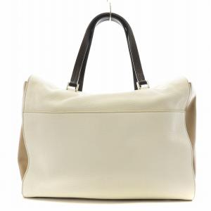 FURLA トートバッグ ハンドバッグ レザー ベージュ 白 ホワイト /AN16 OF