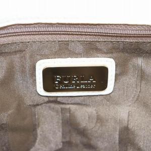 FURLA トートバッグ ハンドバッグ レザー ベージュ 白 ホワイト /AN16 OF