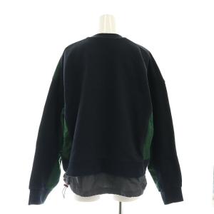 nagonstans 24SS combination crew neck pullover M 紺 緑
