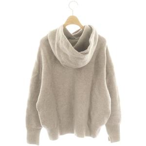23区 23AW フェルト ニットパーカー プルオーバー 長袖 38 ラベンダーグレー