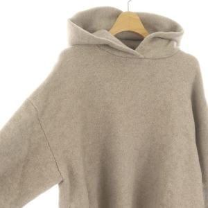 23区 23AW フェルト ニットパーカー プルオーバー 長袖 38 ラベンダーグレー