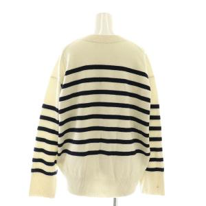 GALERIE VIE 22AW ファインウールライト クルーネックプルオーバー ニット セーター 長袖 チュニック丈 ボーダー