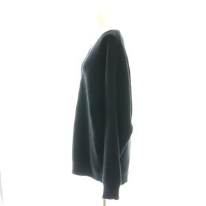 Plage 23AW WOOL Uネック プルオーバー ニット セーター チュニック丈 長袖 畦編み 黒 ブラック