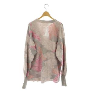 Mame Kurogouchi 23AW Pile Jacquard Knitted Cardigan 1 ピンク ラベンダー