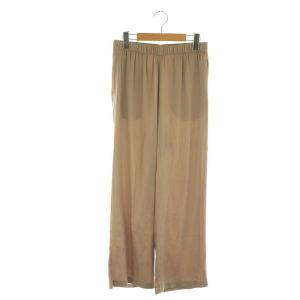 23SS シルクサテン イージーパンツ ストレート 34 茶 ブラウン /MI OS
