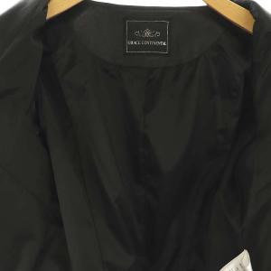 GRACE CONTINENTAL ノーカラーラムジャケット ライダース アウター ジップアップ 36 ダークブラウン