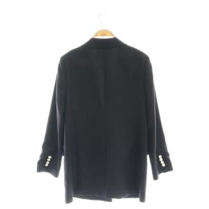 Grace Class 23SS リネンタッチロングジャケット テーラード ダブル 36 紺 ネイビー