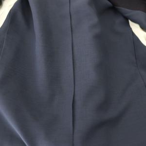 Grace Class 23SS リネンタッチロングジャケット テーラード ダブル 36 紺 ネイビー